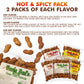Jerky-n-Spice Uncle Buds Deep Fried Peanuts - Spicy Variety Pack, 6 Individual Packs, Ideal for Parties, 7x7x7