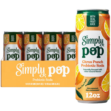 Simply POP Prebiotic Soda Citrus Punch Cans  12 fl oz  12 Pack