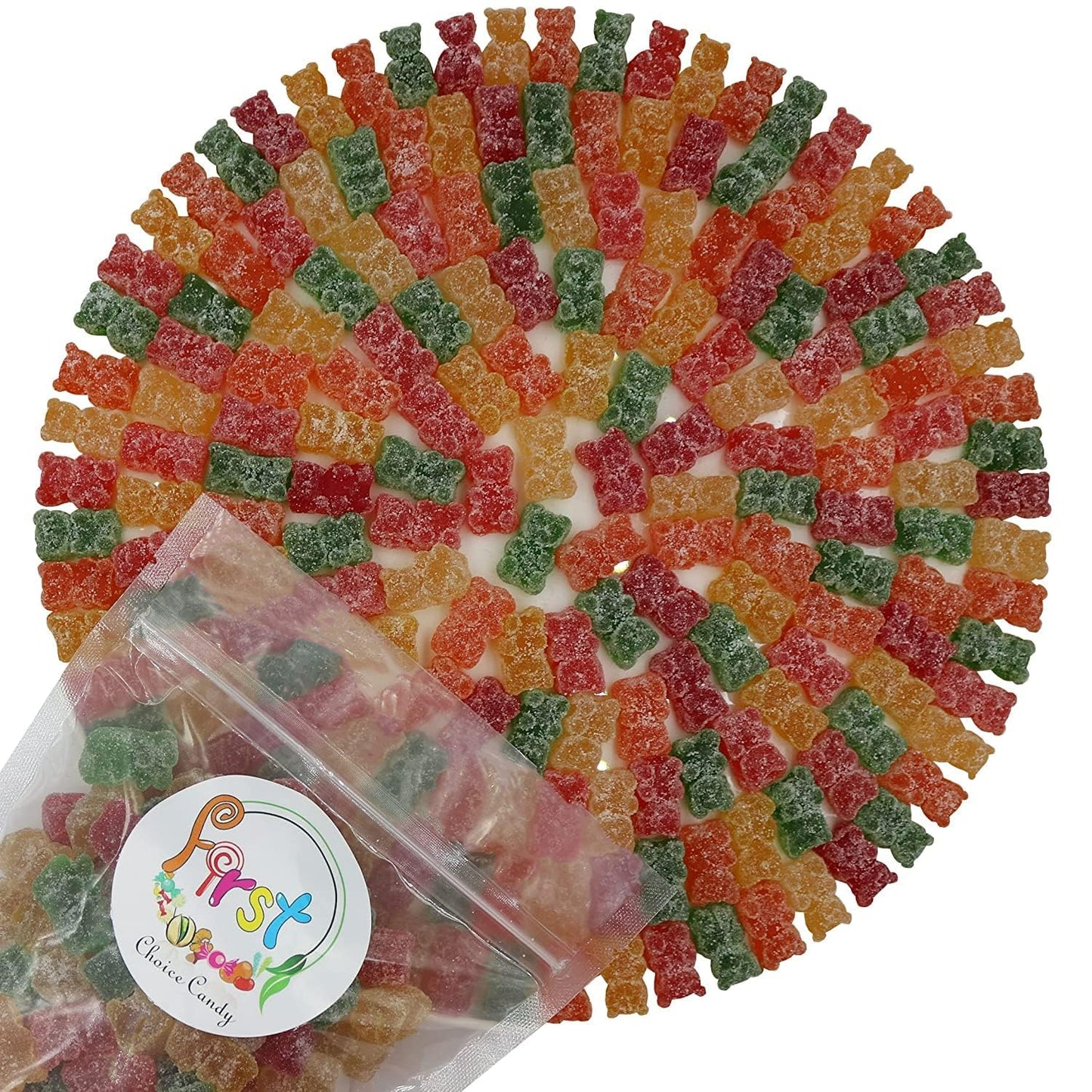 FirstChoiceCandy Sour Wacky Gummy Fun Bears, Assorted Sour Flavors, 5 Pound