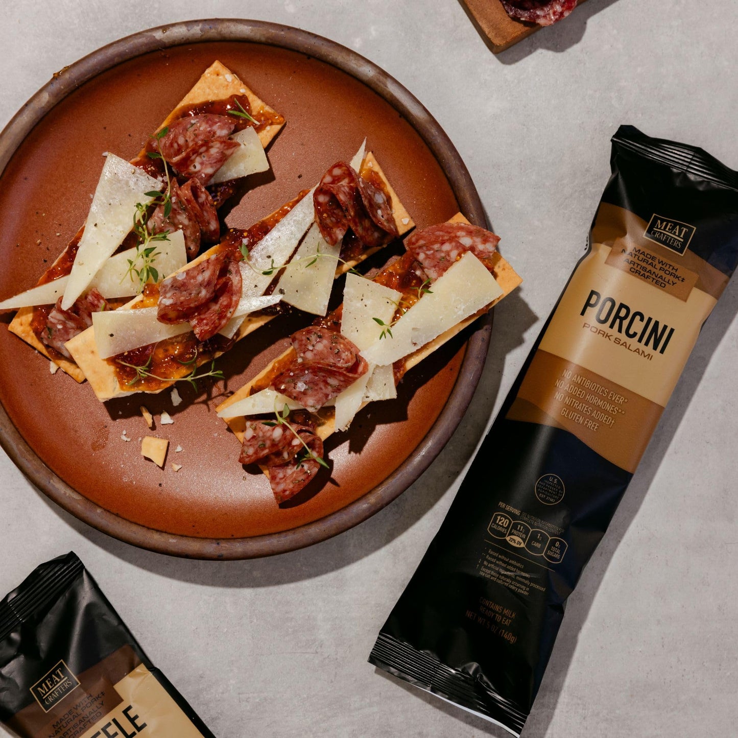 Meat Crafters Porcini Salami, Dry Cured, No Added Nitrites,    Free, 5oz (4-Pack)