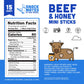 New Primal Snack Mates Beef & Honey Sticks  Healthy Snacks for Kids  Low Sugar High Protein Back to School Snacks  Gluten Free  Mini Jerky Meat Stick  4g Protein  50 Calories  15 Pack