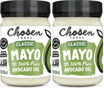 Chosen Foods 100% Avocado Oil-Based Classic Mayonnaise, Gluten & Dairy Free, Low-Carb, Keto Diet Friendly, Mayo for Sandwiches, 
