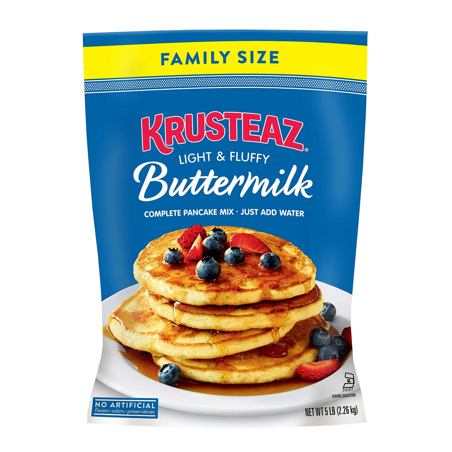 Krusteaz Complete Buttermilk Pancake And Waffle Mix, Light & Fluffy, 5 Lb Bags (Pack Of 6)