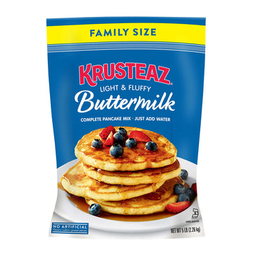 Krusteaz Complete Buttermilk Pancake And Waffle Mix, Light & Fluffy, 5 Lb Bags (Pack Of 6)