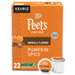 Peets Coffee Flavored Light Roast K-Cup Pods, Pumpkin Spice, 22 Count, Caramel Brûlée