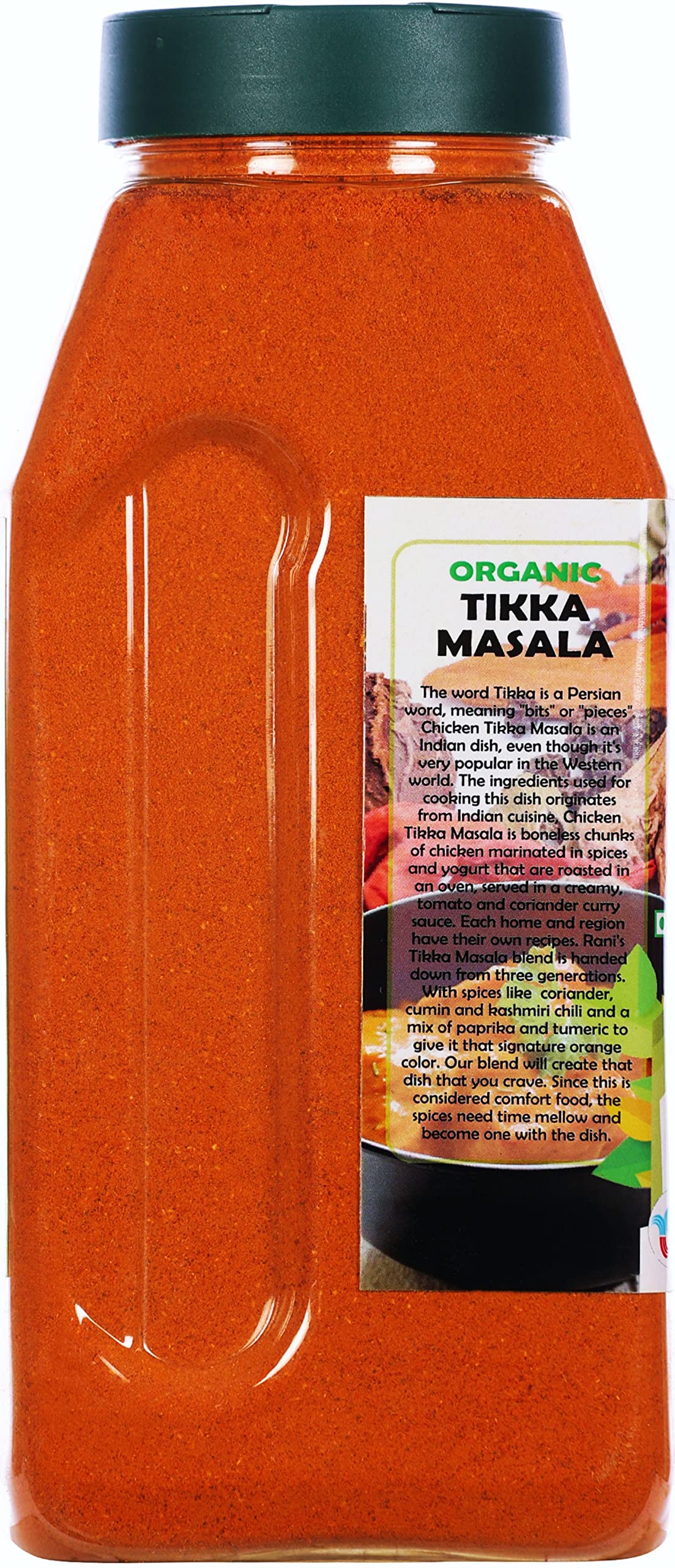 Rani Organic Tikka Masala (Marinade & Grilled Spice Blend) 6-Spice Indian Blend 16Oz (1Lb) 454G Pet Jar ~ All Natural | Vegan |