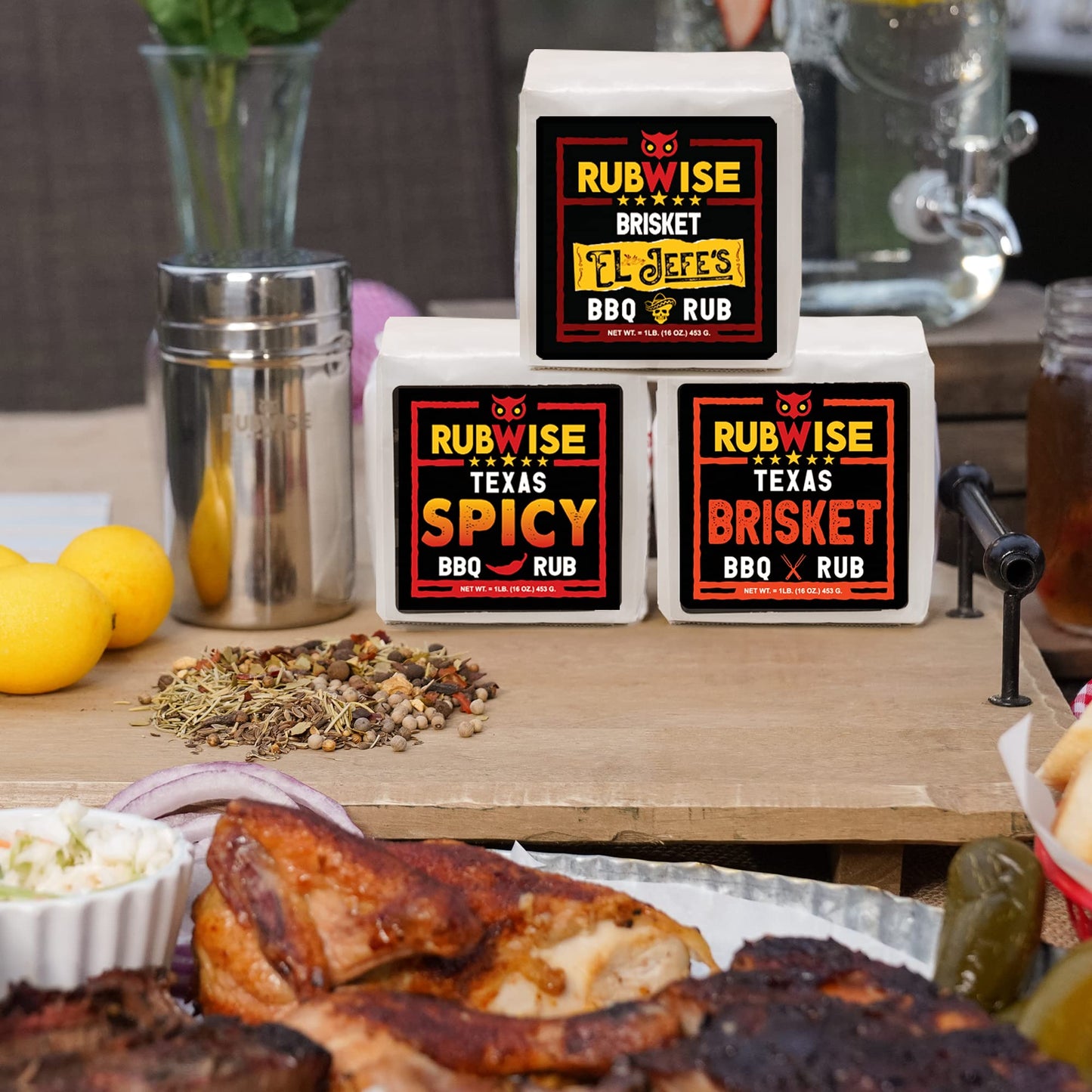 Rubwise Bbq Brisket Rub Seasoning Gift Set (3 X 1 Lb Bags) - Barbecue Spices And Seasoning Sets Variety Pack | Brisket Seasoning