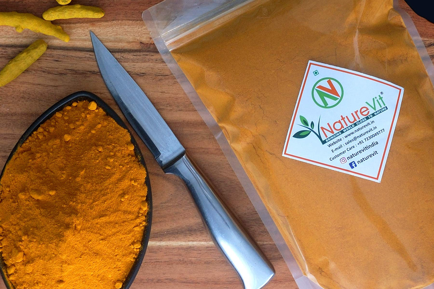 Naturevit Organic Lakadong Turmeric Powder, 1 Kg | High Curcumin Lakadong Turmeric Powder - Directly Sourced From The Organic Fa