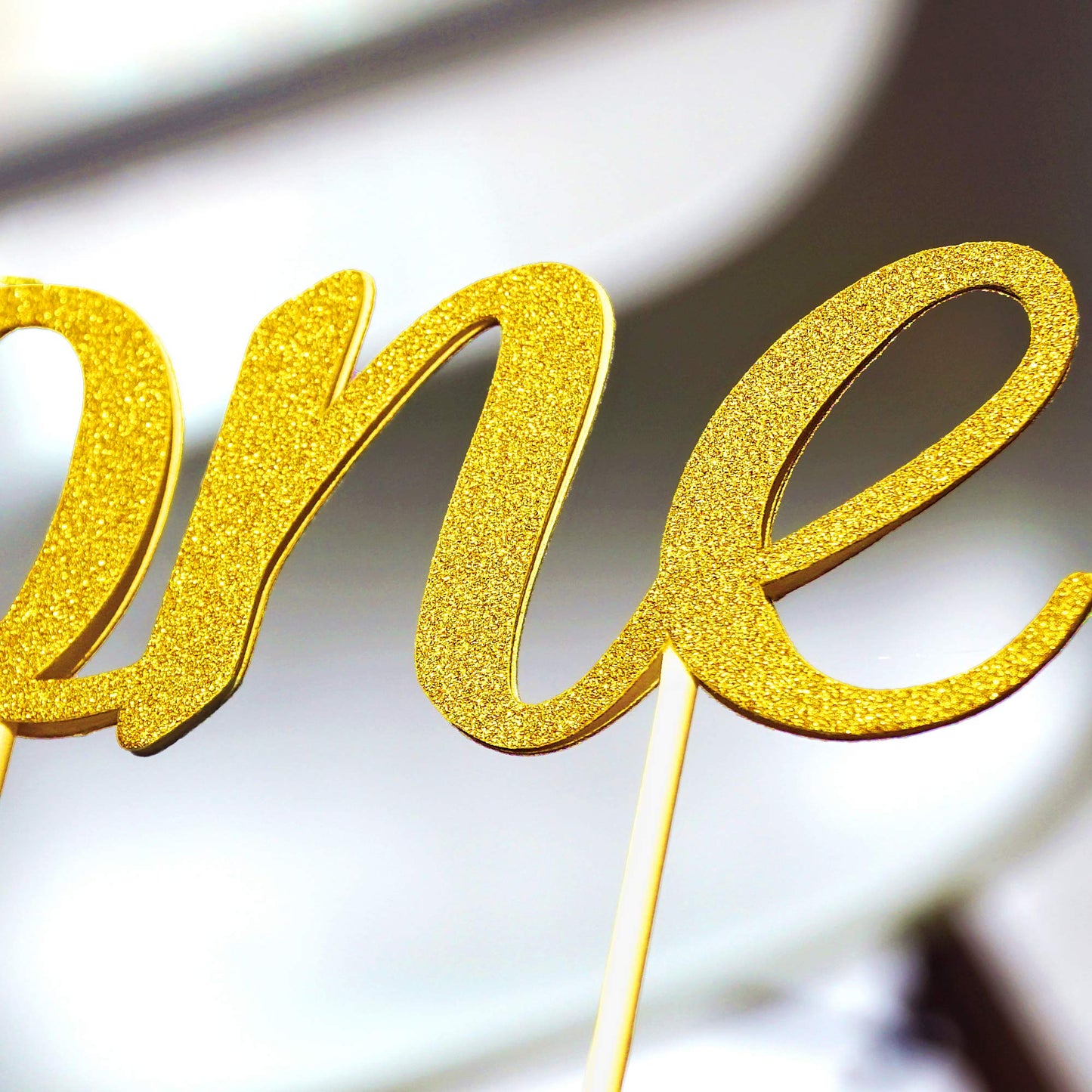 Gold 1St Birthday Topper, Double Sided Glitter, Number One Cake Topper Decoration, One Year Bday Party Decor For Girls And Boys,