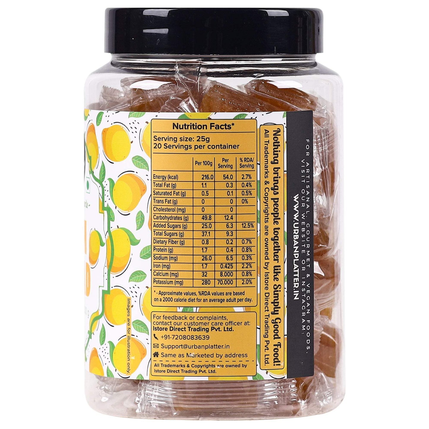 Urban Platter Aam Papad | 17.64 Oz (500G) | Indian Mango Fruit Leather | Sweet & Tangy Snack | Made From Real Mango Pulp | Soft, Chewy & Delicious Candy | Vegan & Preservative-Free