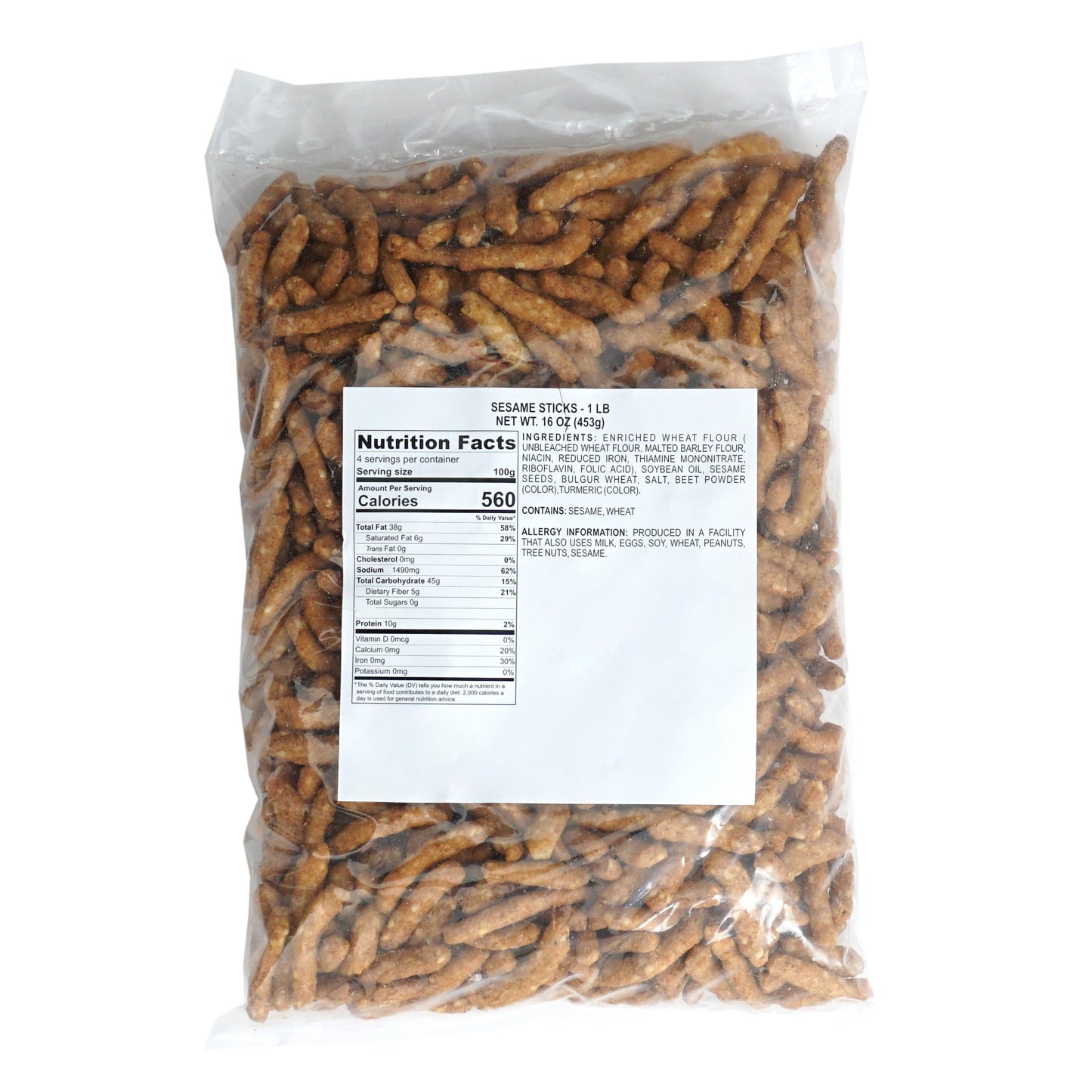 The Hampton Candy Company Sesame Sticks Snacks, 16 Ounce Bag, Fresh Sesame Sticks