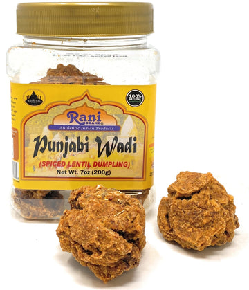 Rani Punjabi Wadi (Vadi) Lentil Spiced Flour Balls 7Oz (200G) Pet Jar ~ High Protein, All Natural | Vegan | No Colors | Indian O