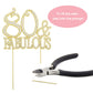 Crystal Creations 80 Cake Topper - Gold Metal, Sparkly Rhinestone Decoration, 1 Count, 80th Birthday Party Centerpiece