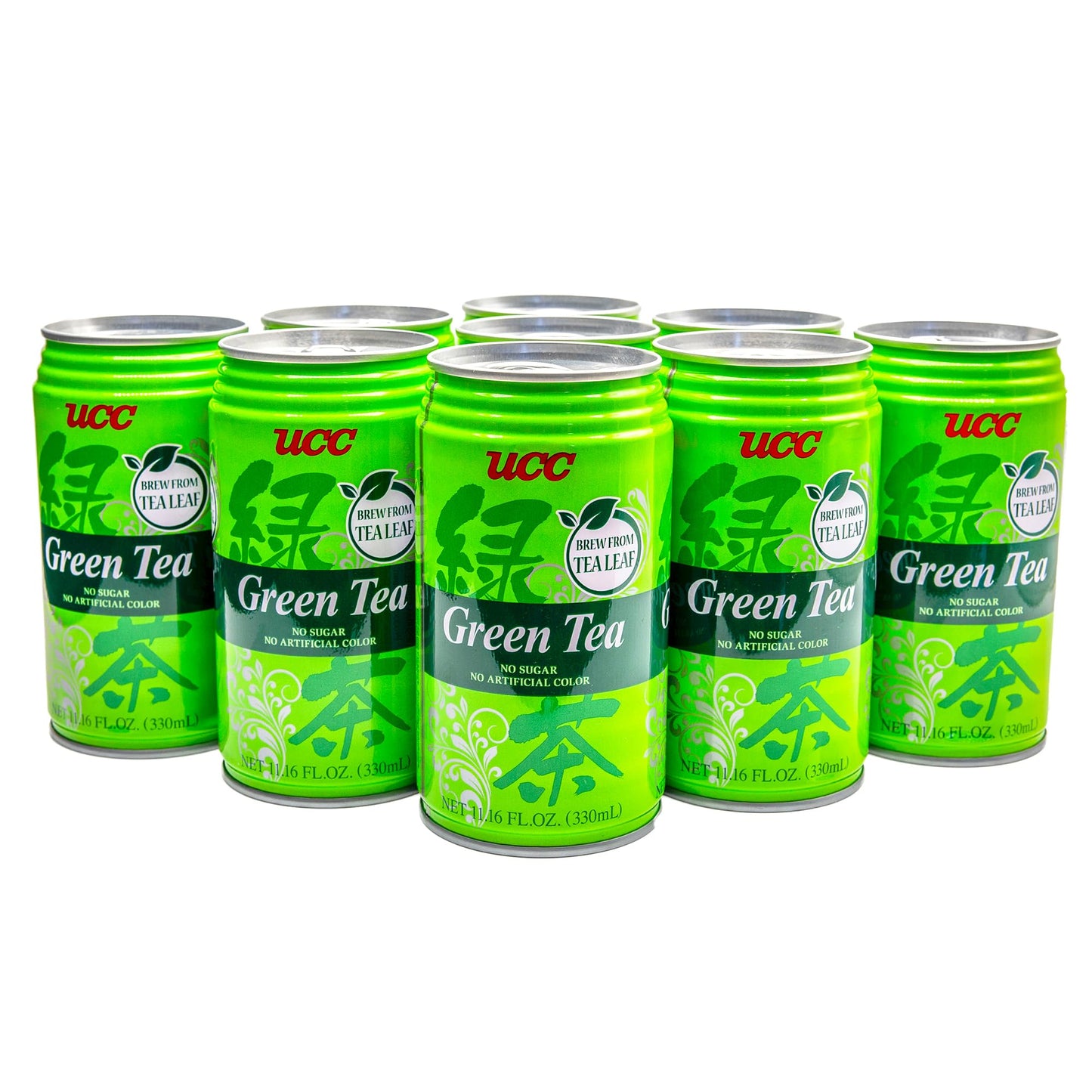 UCC Japanese Green Tea Drink, 11.1-Ounce Cans, Pack of 24, No Sugar, No Artificial Flavors or Coloring, Refreshing Canned Bevera