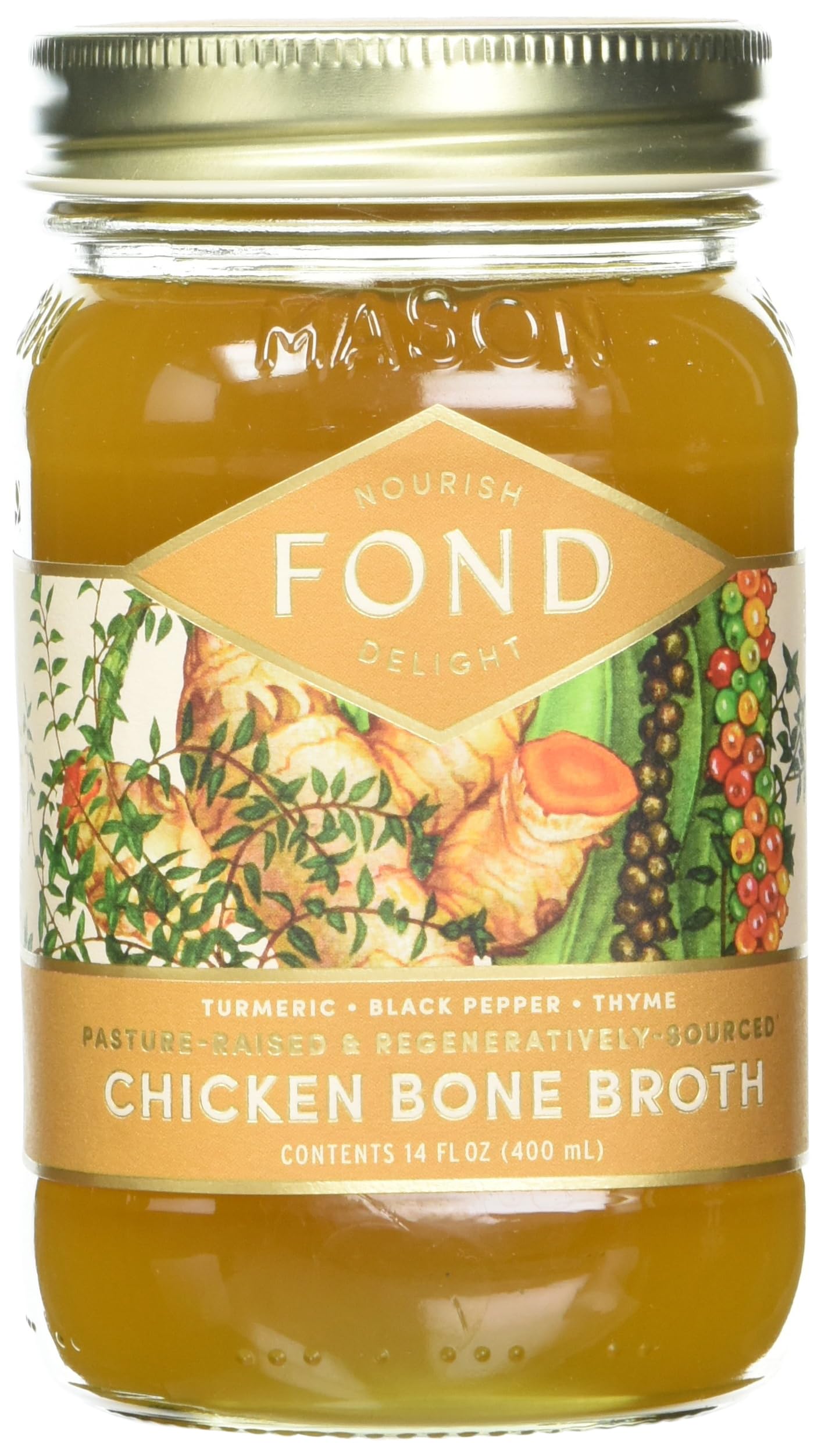 Fond Turmeric & Black Pepper Chicken Bone Broth, 14 Fz