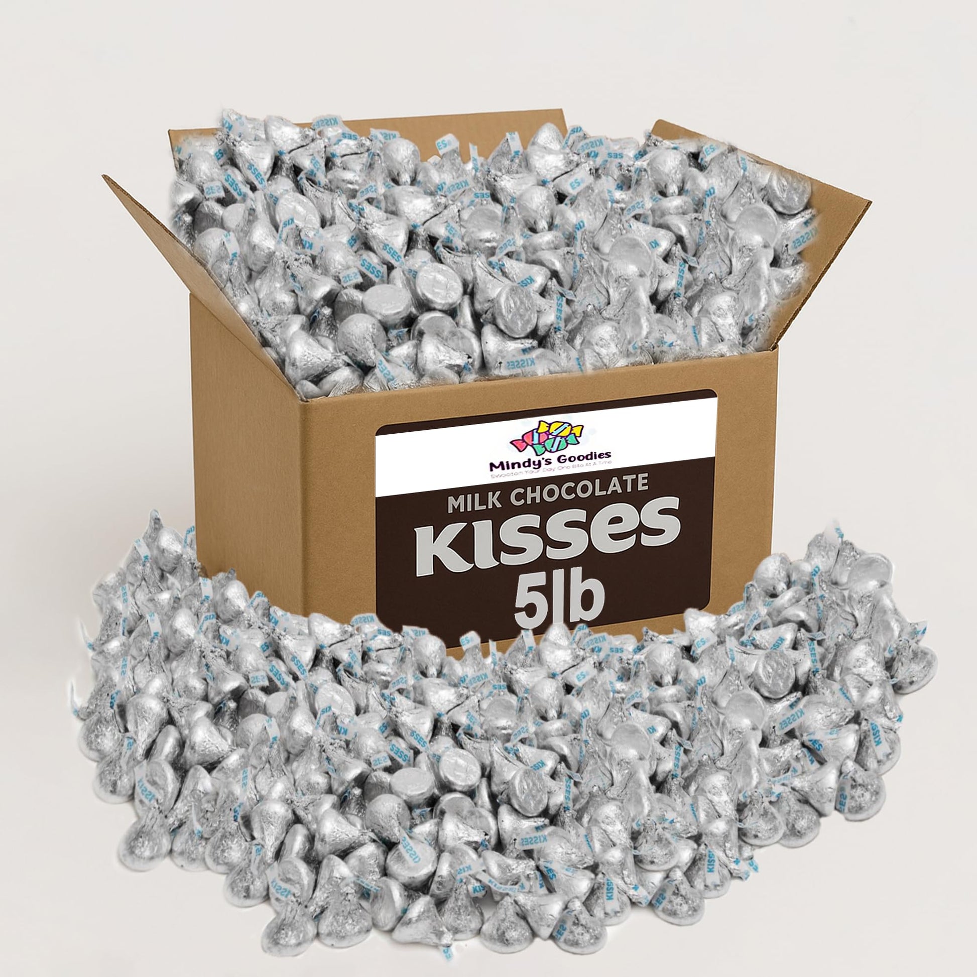 Mindys Goodies Milk Chocolate Kisses, 5LB Individually Wrapped Candy for Parties and Gift Baskets