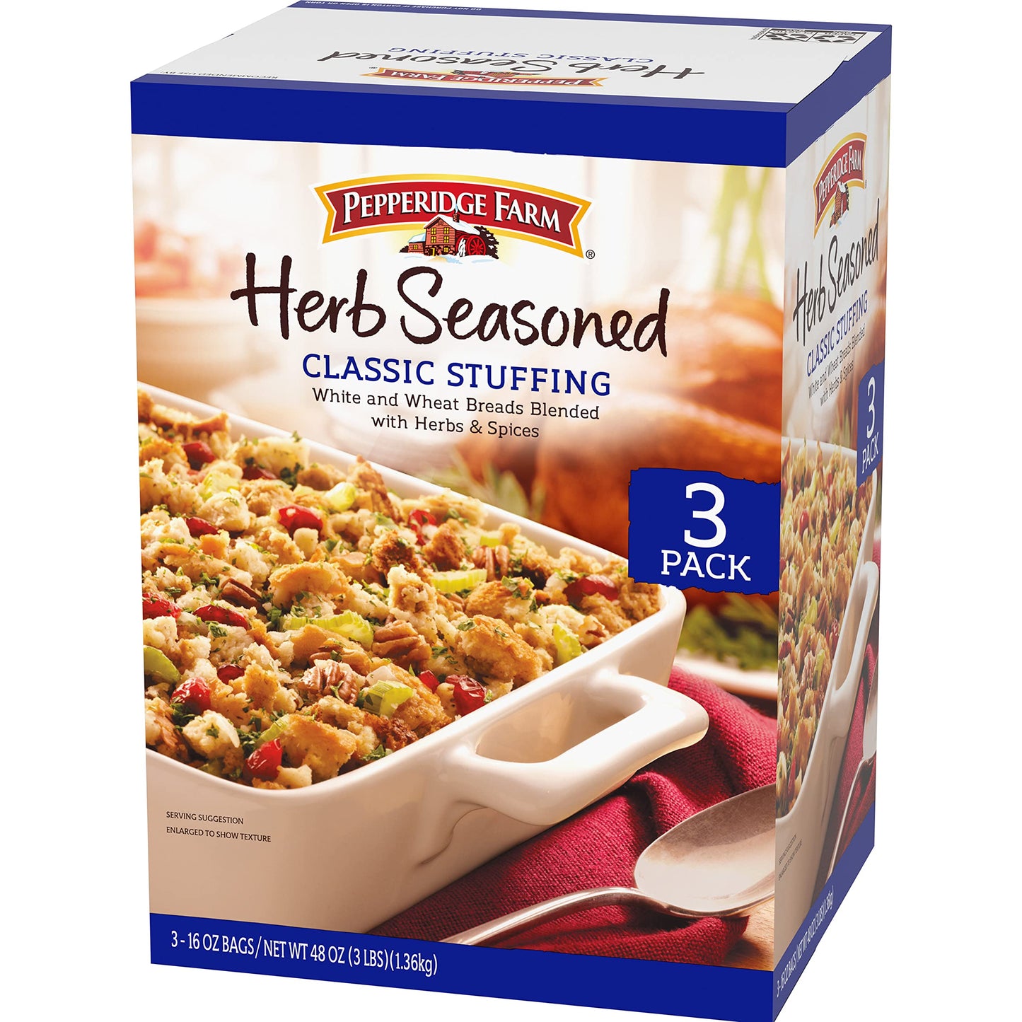 Pepperidge Farm Herb Seasoned Classic Stuffing  16 Oz (Pack of 3)