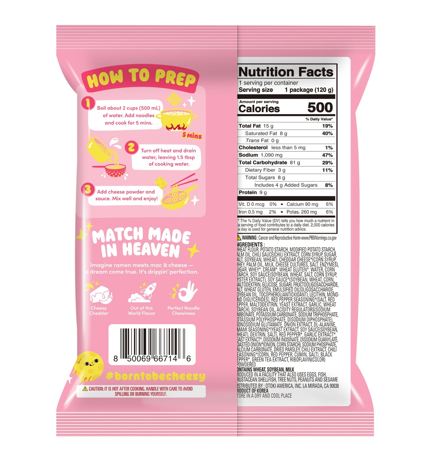 OTOKI Cheesy Ramen – Spicy Chili & Cheddar Flavor, 4.23 oz (Pack of 4)