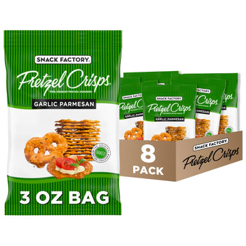 Pretzel Crisps Garlic Parmesan On-The-Go Bag, 3 Oz (Pack Of 8)