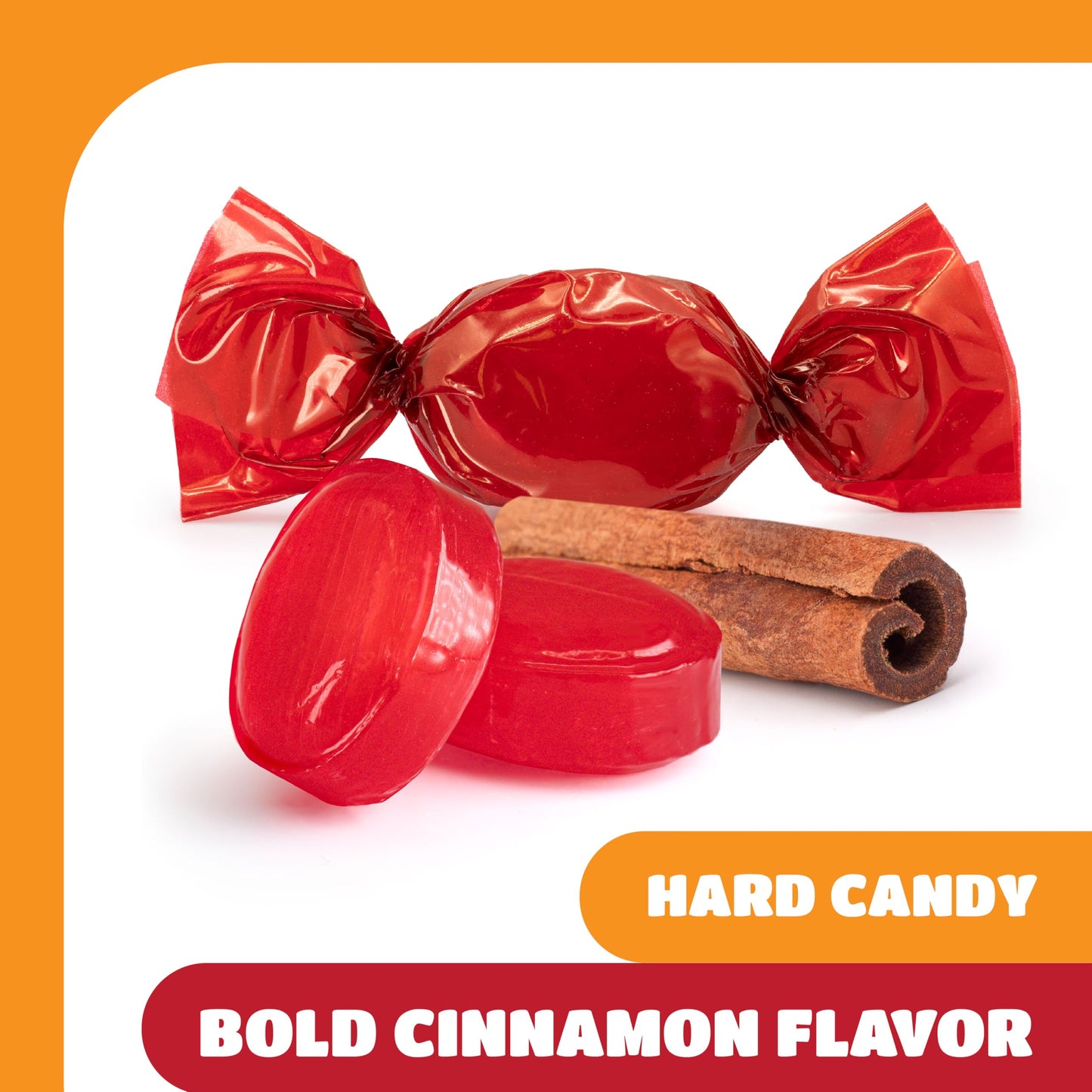 Cinnamon Candy - 2 Pound Bulk Bag - Cinnamon Hard Candy Individually Wrapped - Christmas Candies for Office Bowl - Spicy Sweet Flavor of Nostalgic Treat