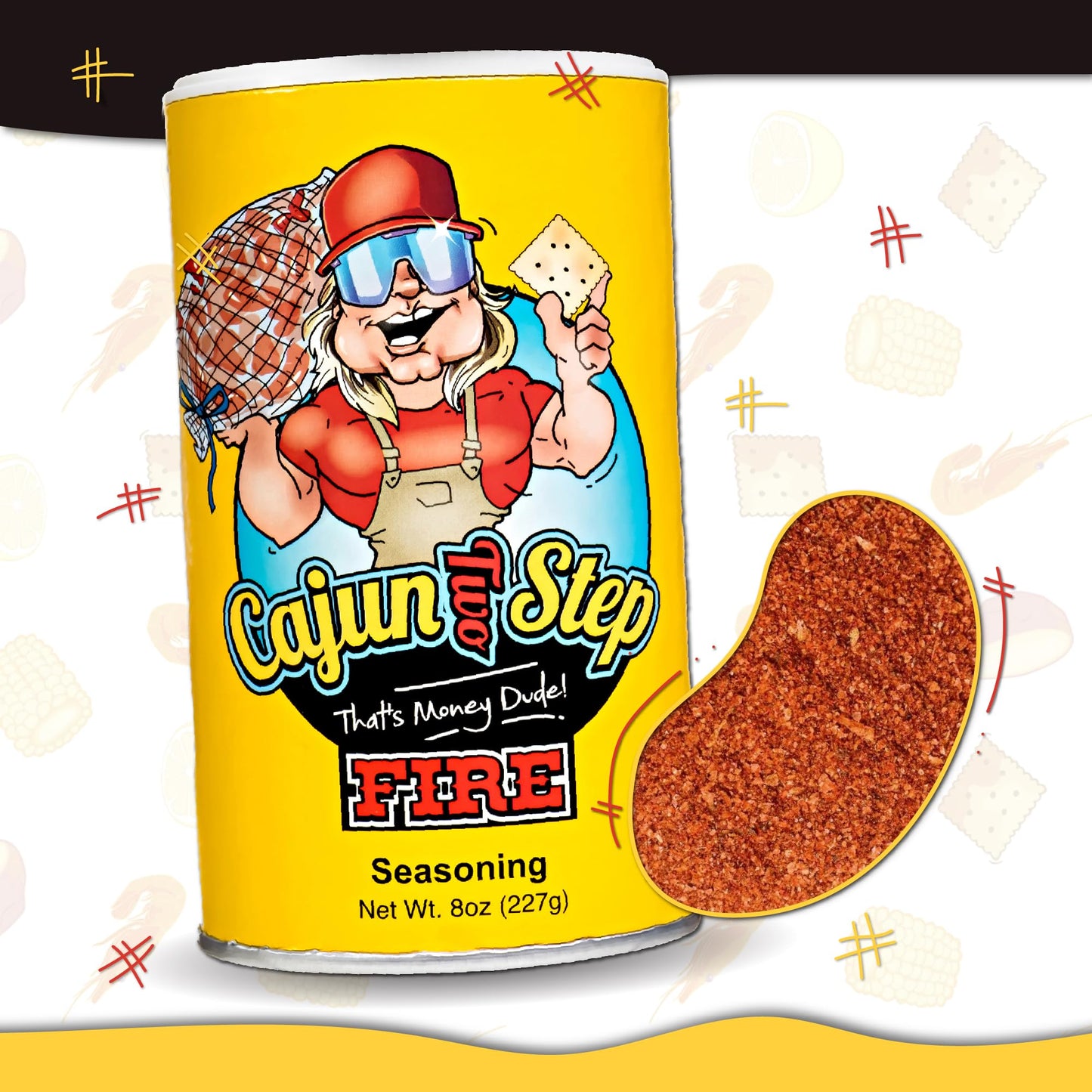 Cajun Two Step Seasoning by StaleKracker - 8 pck, Fire Seasoning for Authentic Creole Louisiana Cuisine (64 oz.)