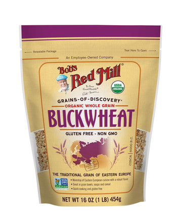 Bobs Red Mill Organic Raw/Untoasted Buckwheat Groats, 16 Ounce Bag (Pack of 1), Gluten Free, Non-GMO, Kosher