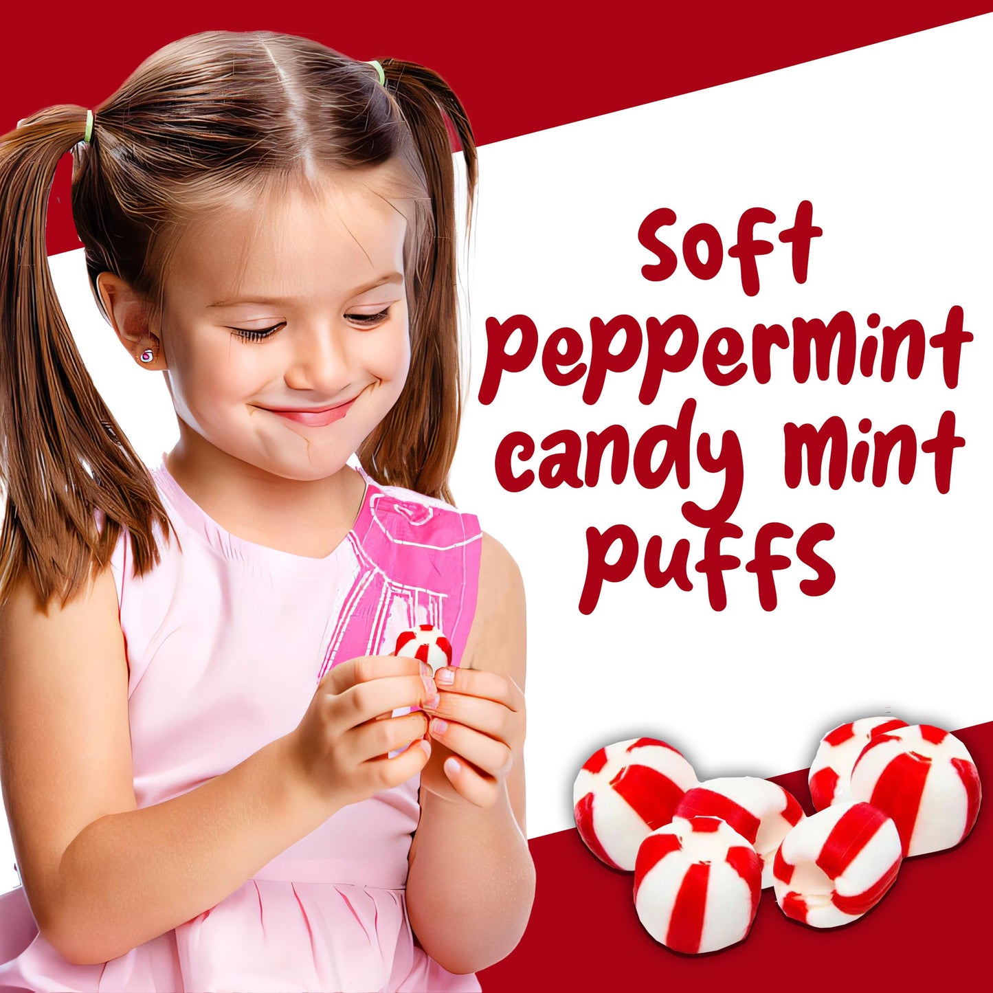 Soft Peppermint Candy Balls, 200 Pieces Of Classic Christmas Candy Bulk, Stocking Stuffer, Individually Wrapped Red And White St