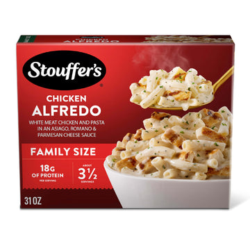Stouffers Chicken Alfredo Pasta, Family Size, Frozen Chicken Pasta, Frozen Dinners 31 oz