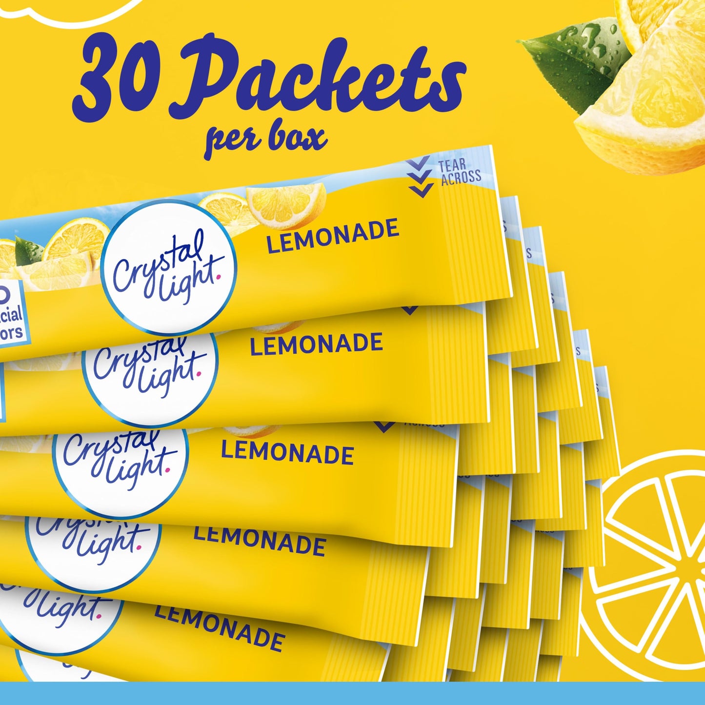 Crystal Light Lemonade Naturally Flavored with other natural flavor Powdered Drink Mix, 120 ct Pack, 4 Boxes of 30 On-the-Go-Pac