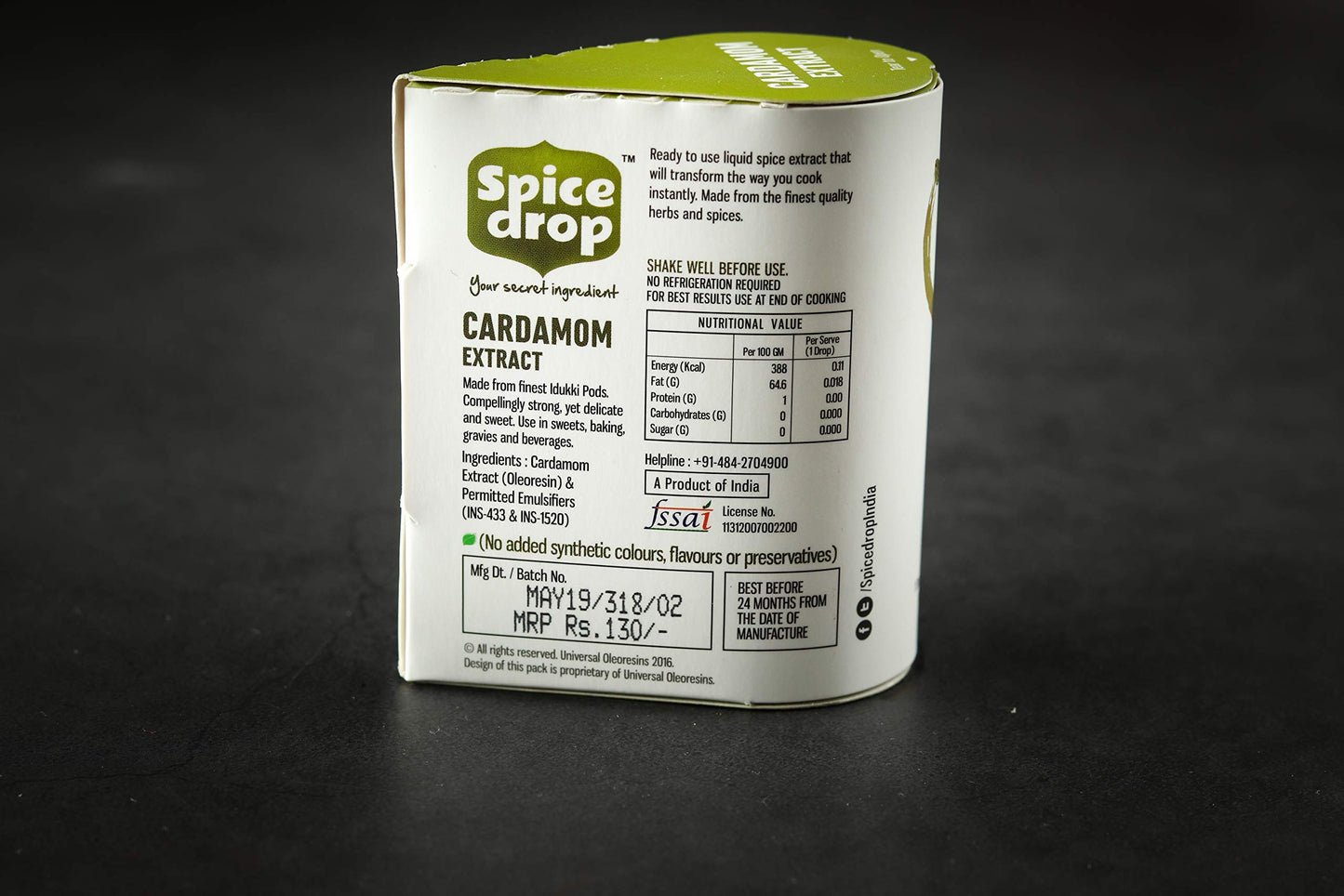 Spice Drop Cardamom Extract - Up To 180 Drops Per Bottle | Tea, Coffee, Cooking, Baking, Dessert | Pure Whole Green Cardamom Pod Extract | No Added Color Or Preservative | Vegan (0.17Oz, Pack Of 1)