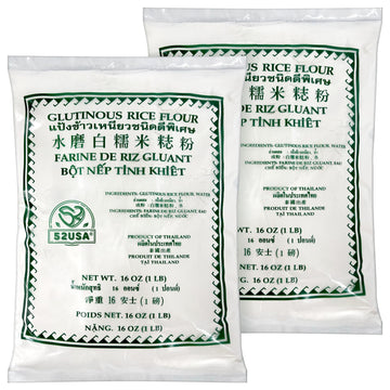 52USA Glutinous Rice Flour 32 Ounce (Basic), 1 Pound (Pack of 2), Rice Flour for Baking or Cooking, Product of THAILAND, All Nat