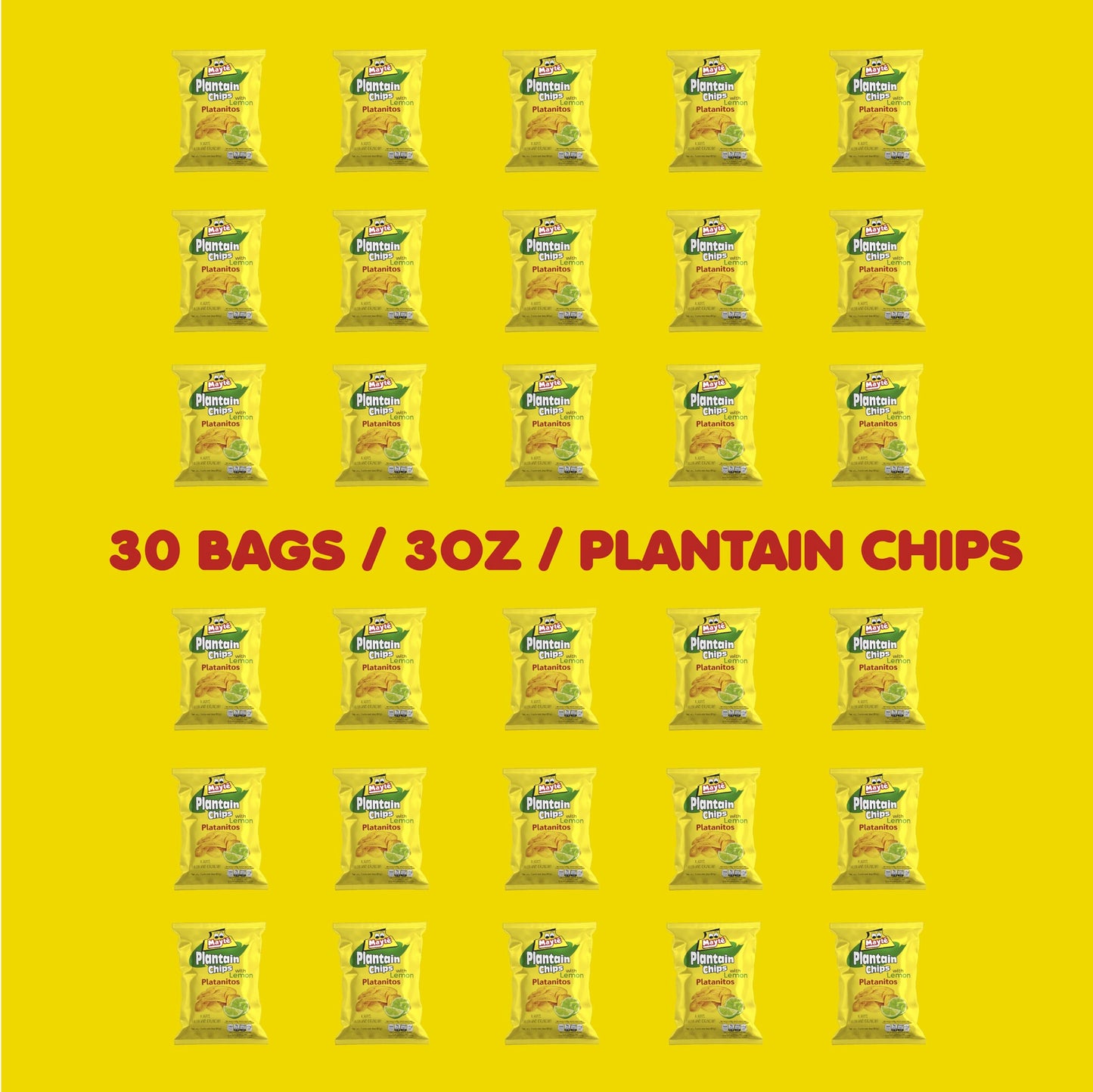 Mayt   Plantain Chips With Lemon | Healthy Snacks | 3 Oz Snacks | Non Gmo | Gluten Free Snacks | Kosher | Plantains Chips