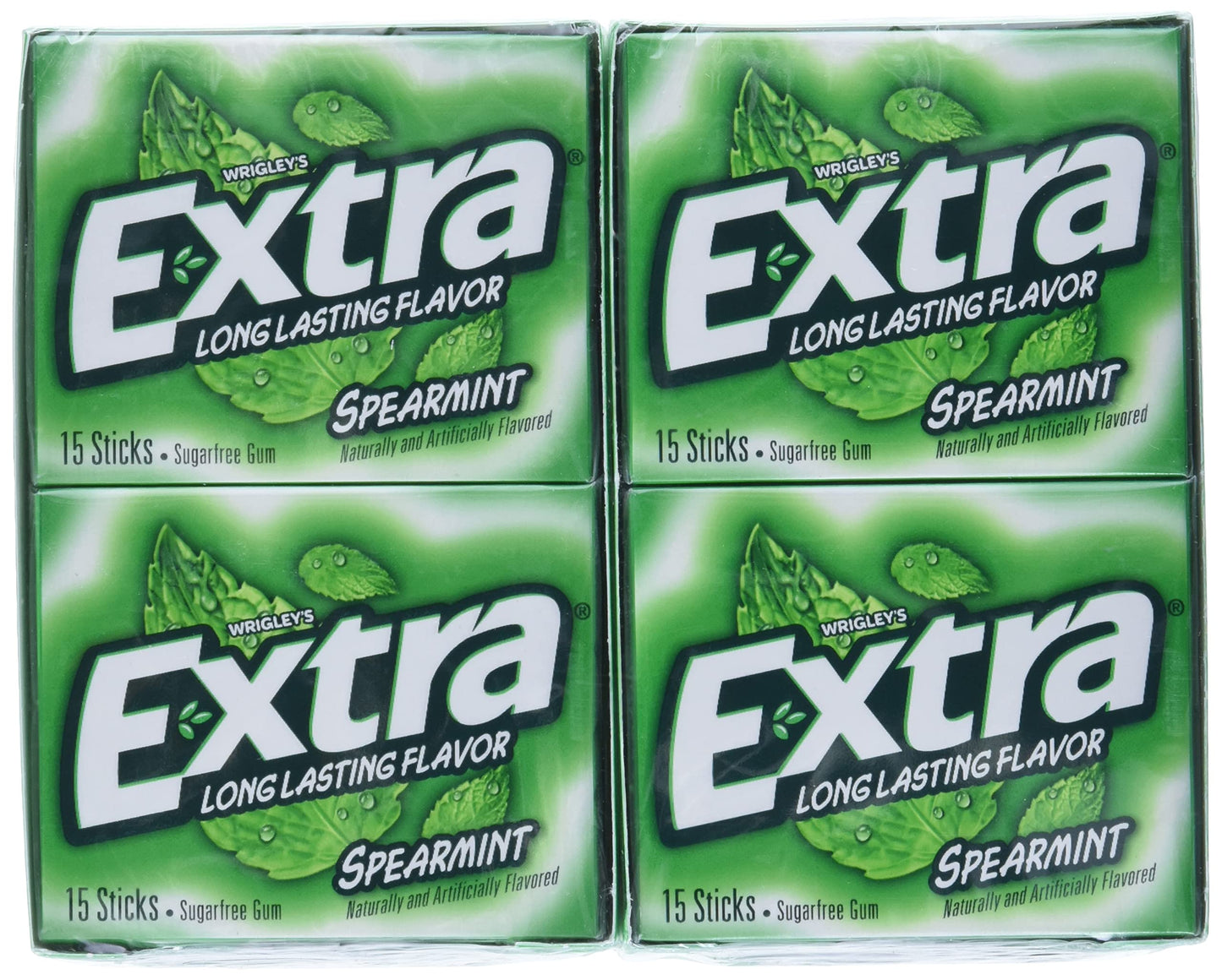 Wrigley'S Sugar Free Gum, Extra Spearmint,20 Count,15 Sticks Each