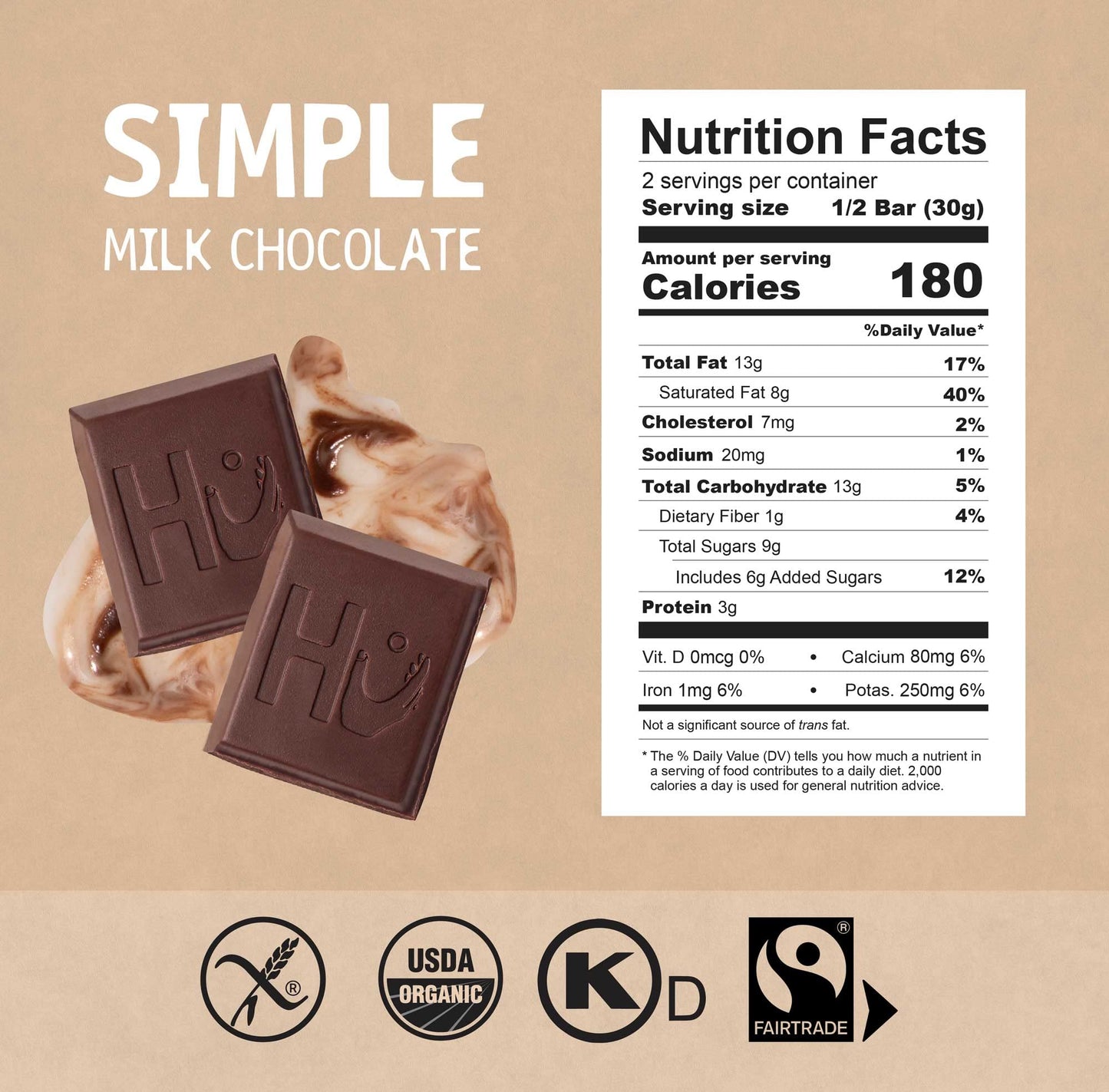 Hu Grass-Fed Milk Chocolate Bars Simple | Natural Ingredient, Organic Milk, Gluten Free, Paleo, Non Gmo, Fair Trade Delicious Ch