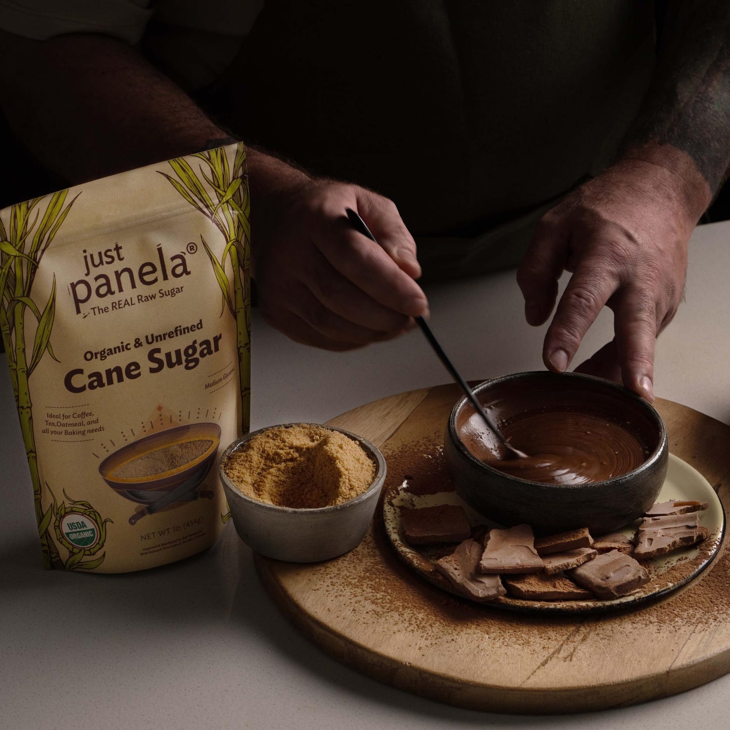 Just Panela Organic Unrefined Cane Sugar 1 Pound | 100% Unprocessed, Raw Sugar | Great for Baking, Cooking & Sweetening | Health