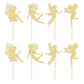 Gyufise 36Pcs Fairy Cupcake Toppers Gold Glitter Flower Angel Fairy Cupcake Picks Ballet Dancer Cupcake Topper For Wedding Brida