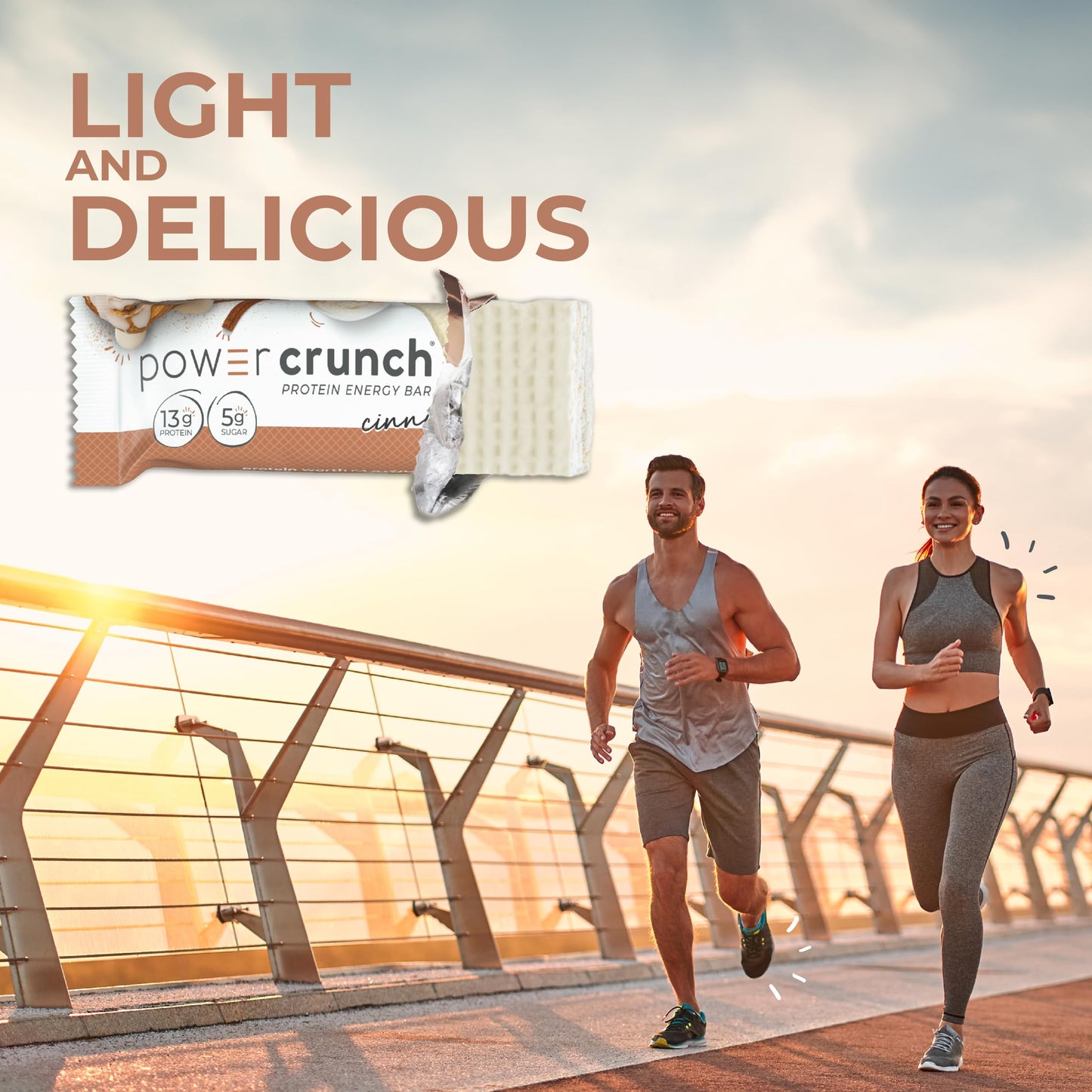 Power Crunch Protein Wafer Bars, High Protein Snacks With Delicious Taste, Cinnamon Roll, 1.4 Ounce (12 Count)