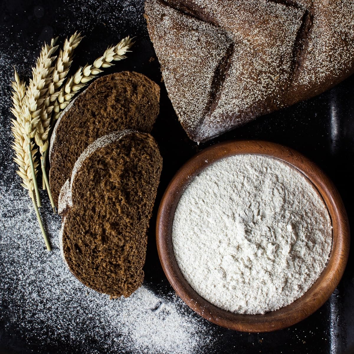 Food to Live Organic Dark Rye Flour, 25 Pounds - Whole Grain, Non-GMO, Stone Ground, Kosher, Raw, Vegan, Bulk, Great for Baking