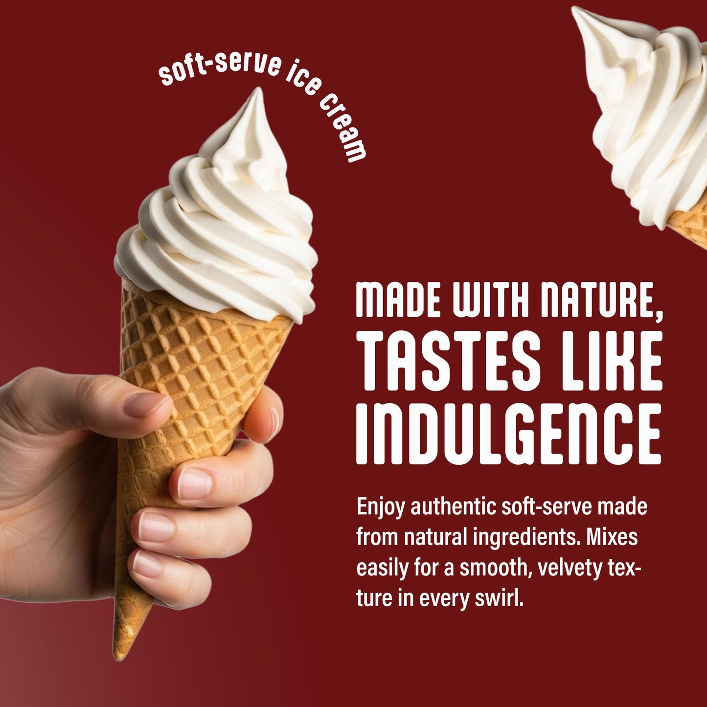 Blentte Soft Serve Ice Cream Mix - Natural Creamy Softserve Powder for Frozen Dessert Maker, Homemade Icecream, Gelato, or Yogur