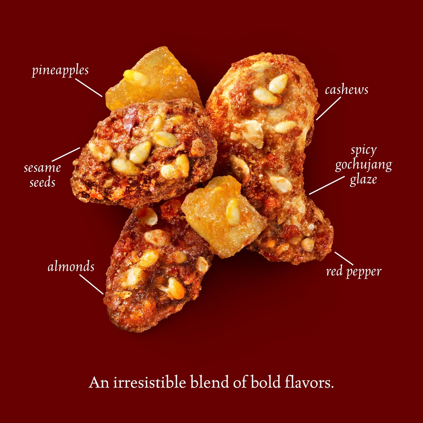 Sahale Snacks Gochujang Almonds Glazed Mix, Gluten Free, 4 Ounce (Pack of 6)