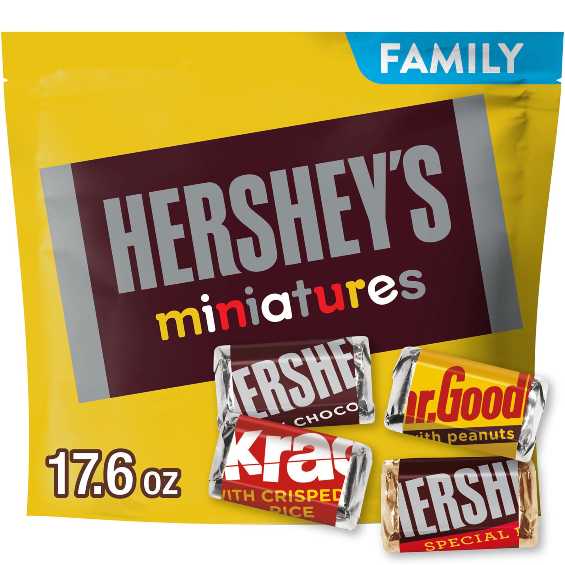 HERSHEYS Miniatures Assorted Chocolate Candy Family Pack, 17.6 oz