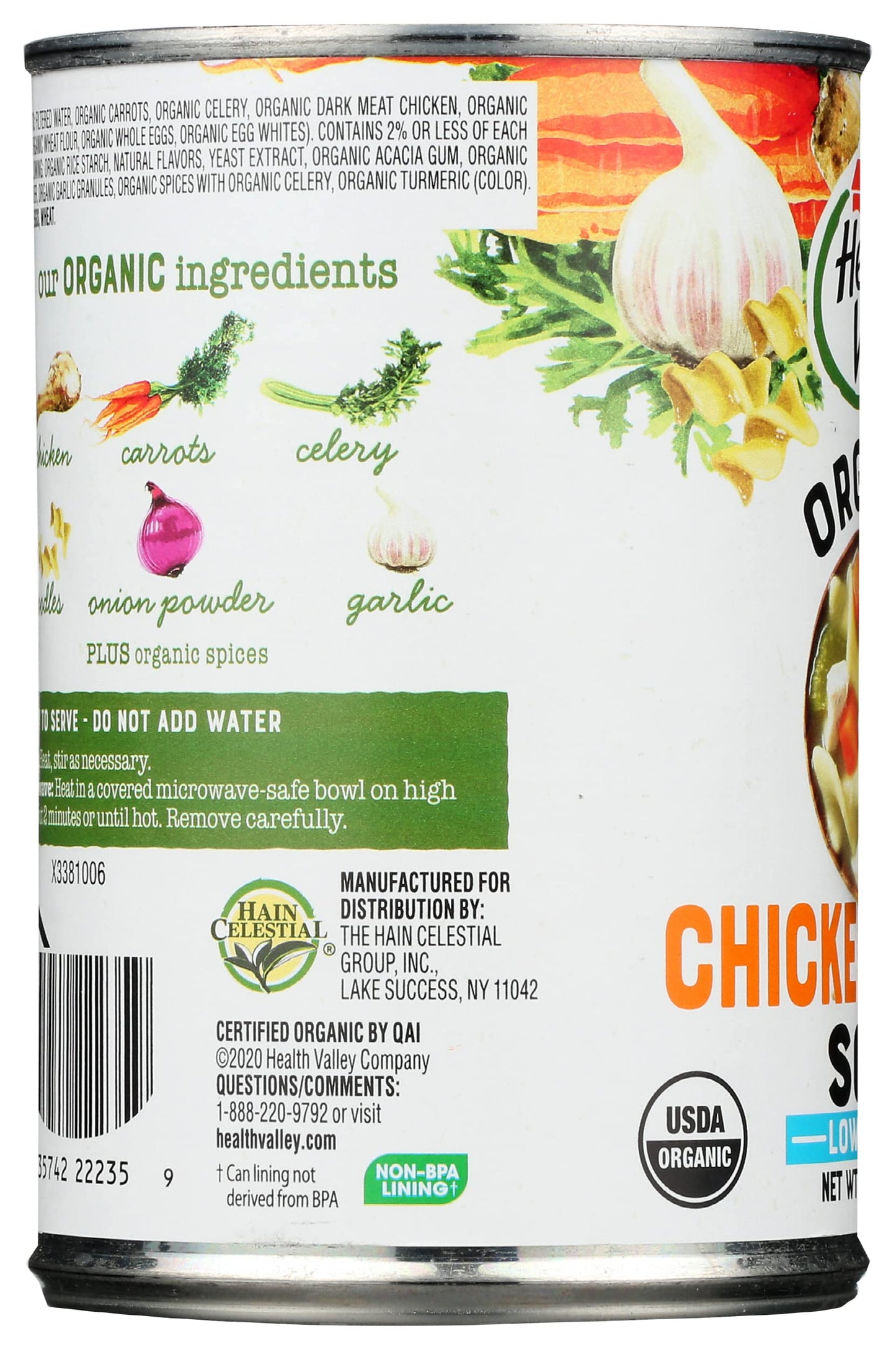 Health Valley Organic Chicken Noodle Soup, No Salt, 14.5 oz