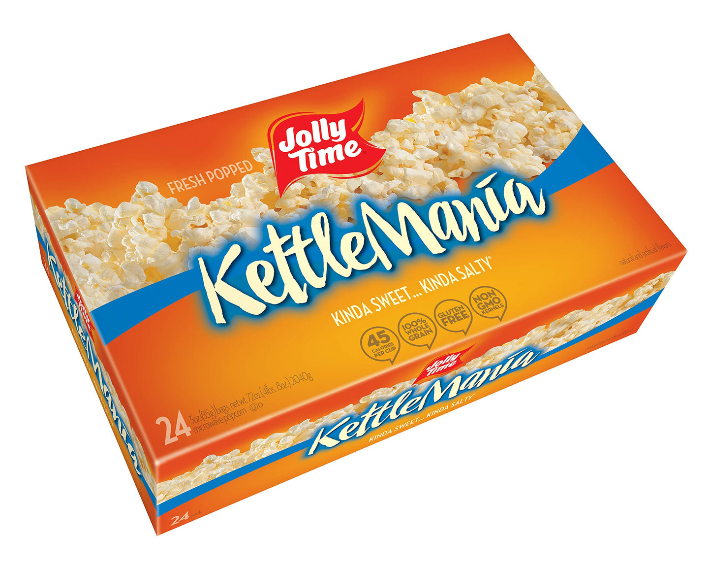 Jolly Time Value Pack Kettle Corn Festival Fun Microwave Kettle Corn | Sweet & Salty Glazed Gourmet Popcorn (3 Ounce, Pack of 24