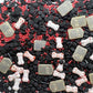 SE Si&Moos Edible Tombstones Bloody Bones Sprinkles Black and Red Sprinkles Halloween Sprinkles for Cake Decorating Tombstone Ca