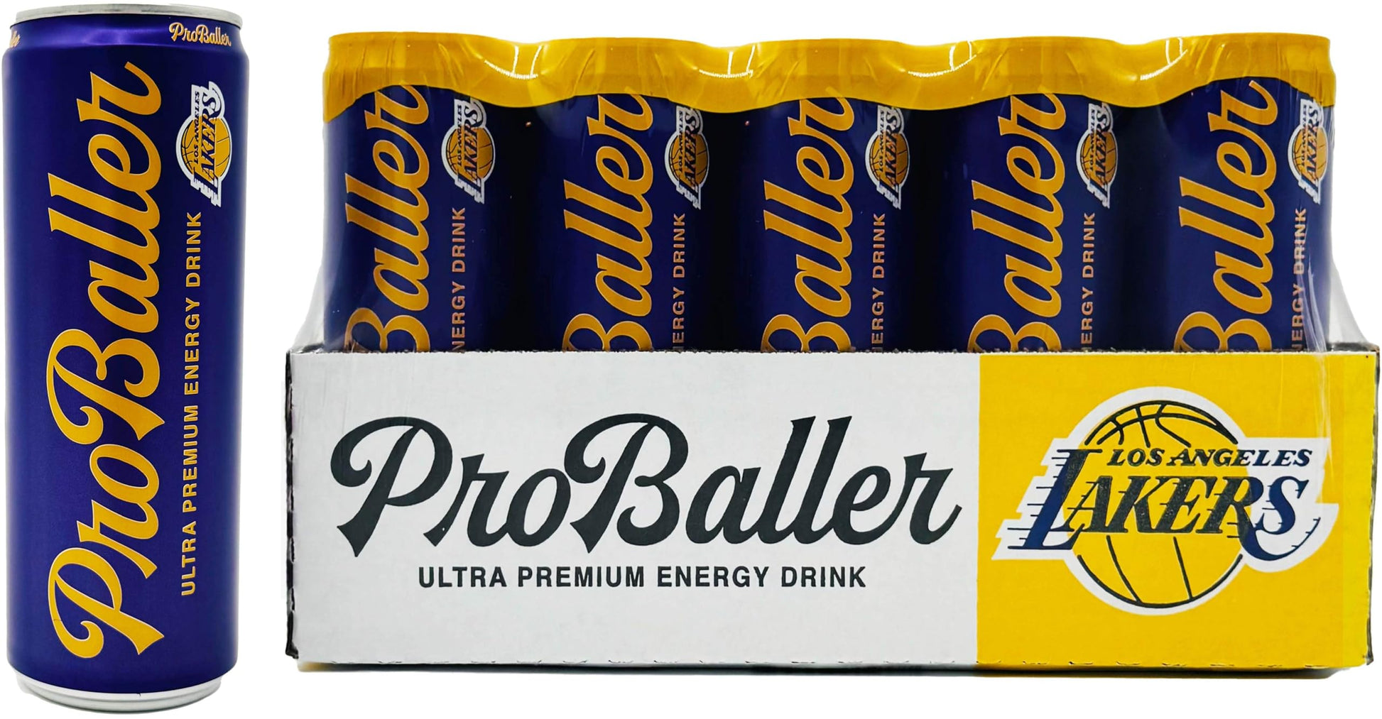 ProBaller Ultra Premium Energy Drink - Lakers Edition - Natural Energy with Electrolytes, 15 Pack
