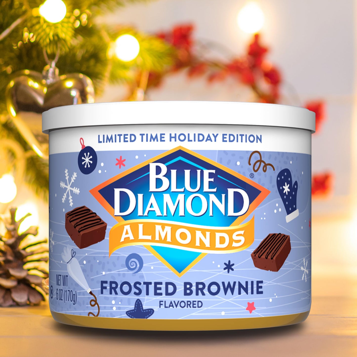 Blue Diamond, Holiday Frosted Brownie Flavored Sweet Snack Nut Almonds Perfect Size For On-The-Go, Holidays And Gatherings, Lunc