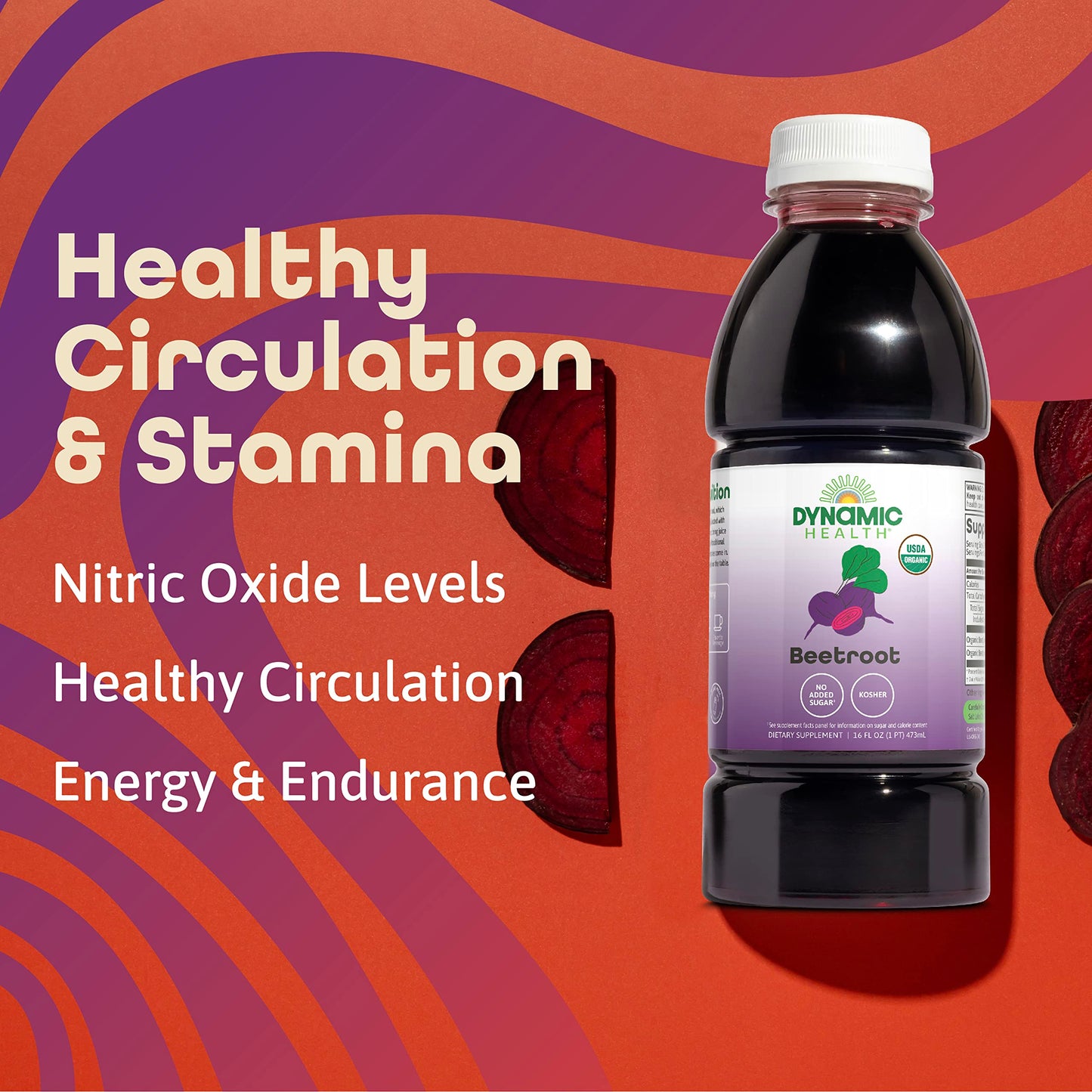 Dynamic Health Organic Beetroot Juice Concentrate, 16 oz, No Added Sugar, BPA-Free, Gluten-Free, Model 3027931