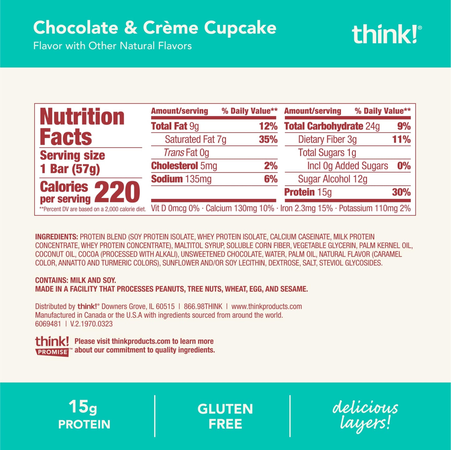 THINK! High Protein CHOC CREME CUPCAKE 5CT