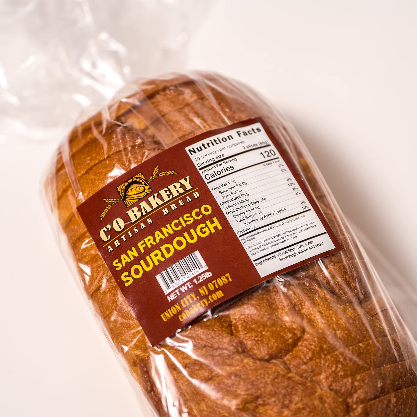 C'O Bakery Artisan Bread San Francisco Sourdough - Handmade, All Natural, High Fiber, Sliced Sandwich Loaf Multipack (Pack Of 4