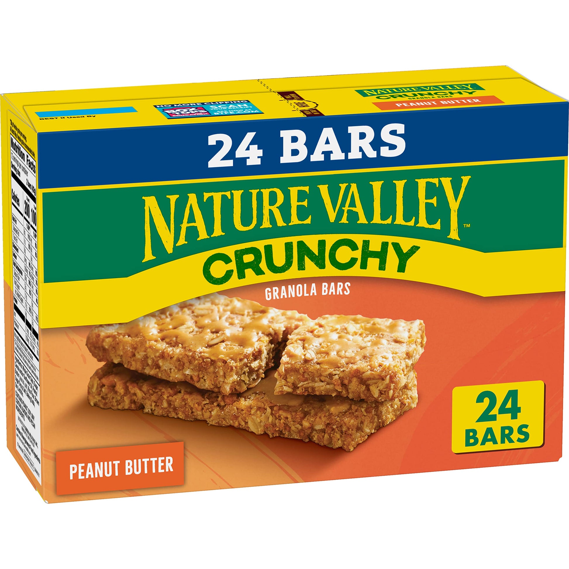 Nature Valley Crunchy Granola Bars, Peanut Butter, 24 Bars, 17.88 Oz (12 Pouches)